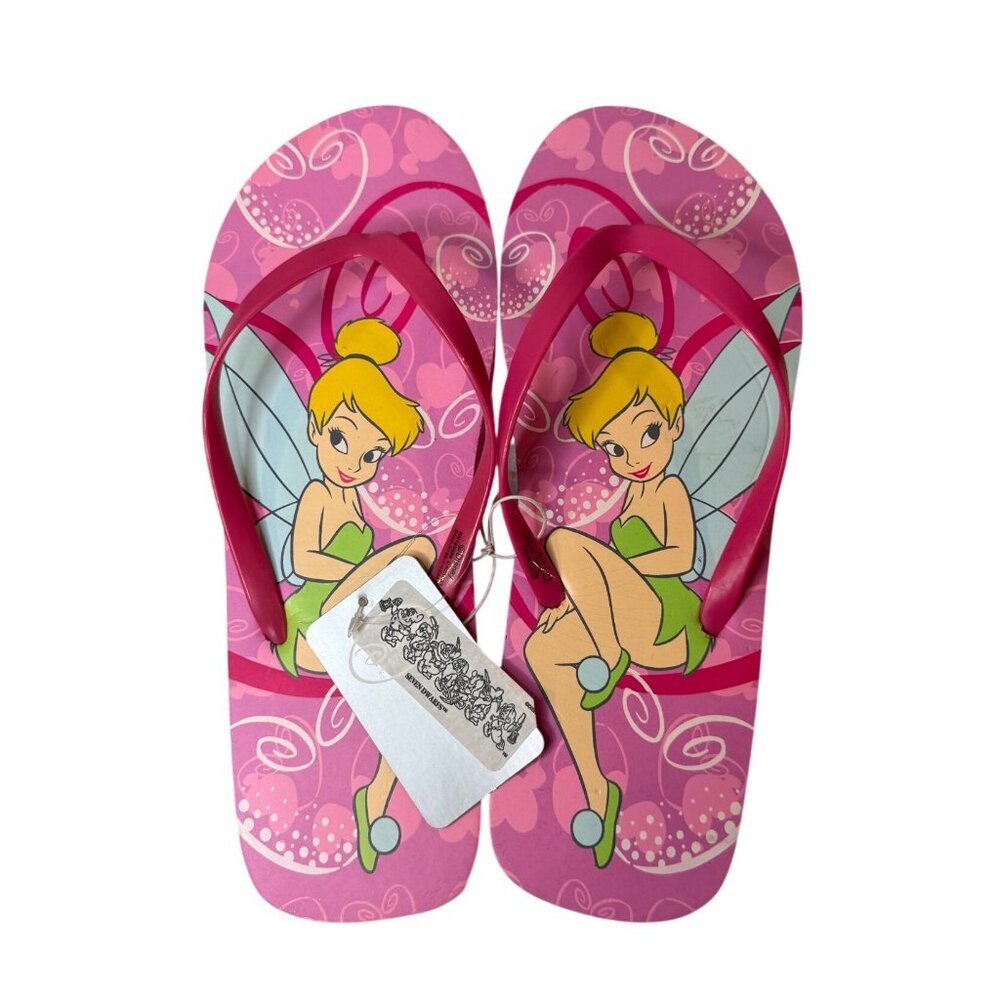 Y2K Disney Womens Tinkerbell Thong Flip Flops Size 9/10 NWT